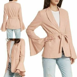 Free People Flared Sleeve Linen Blazer NWOT